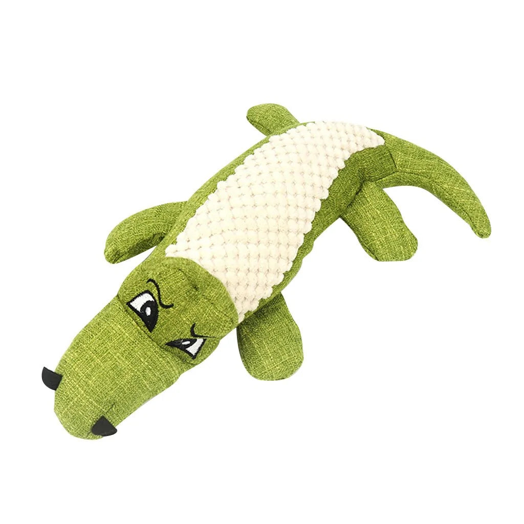 Linen Plush Crocodile Dog Toy