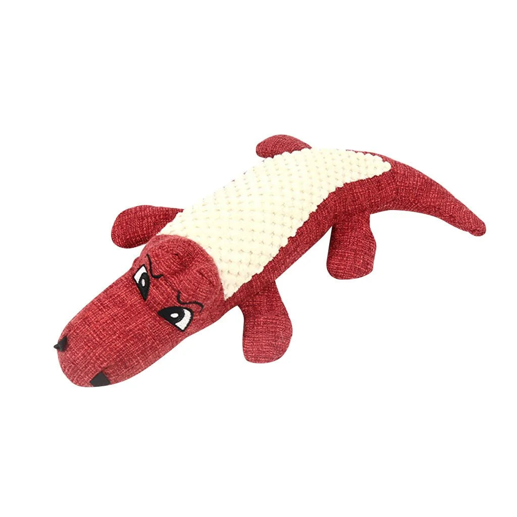 Linen Plush Crocodile Dog Toy