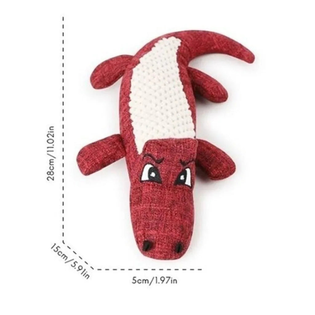 Linen Plush Crocodile Dog Toy