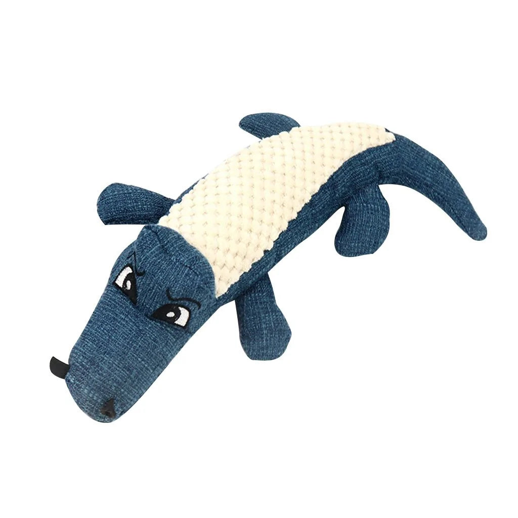 Linen Plush Crocodile Dog Toy